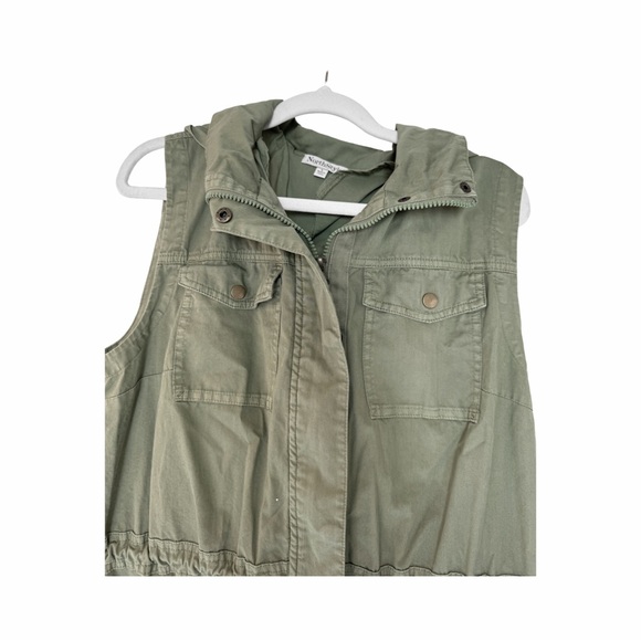 North Style olive green utility vest. Hooded front zip and snaps large gorpcore - Picture 3 of 9